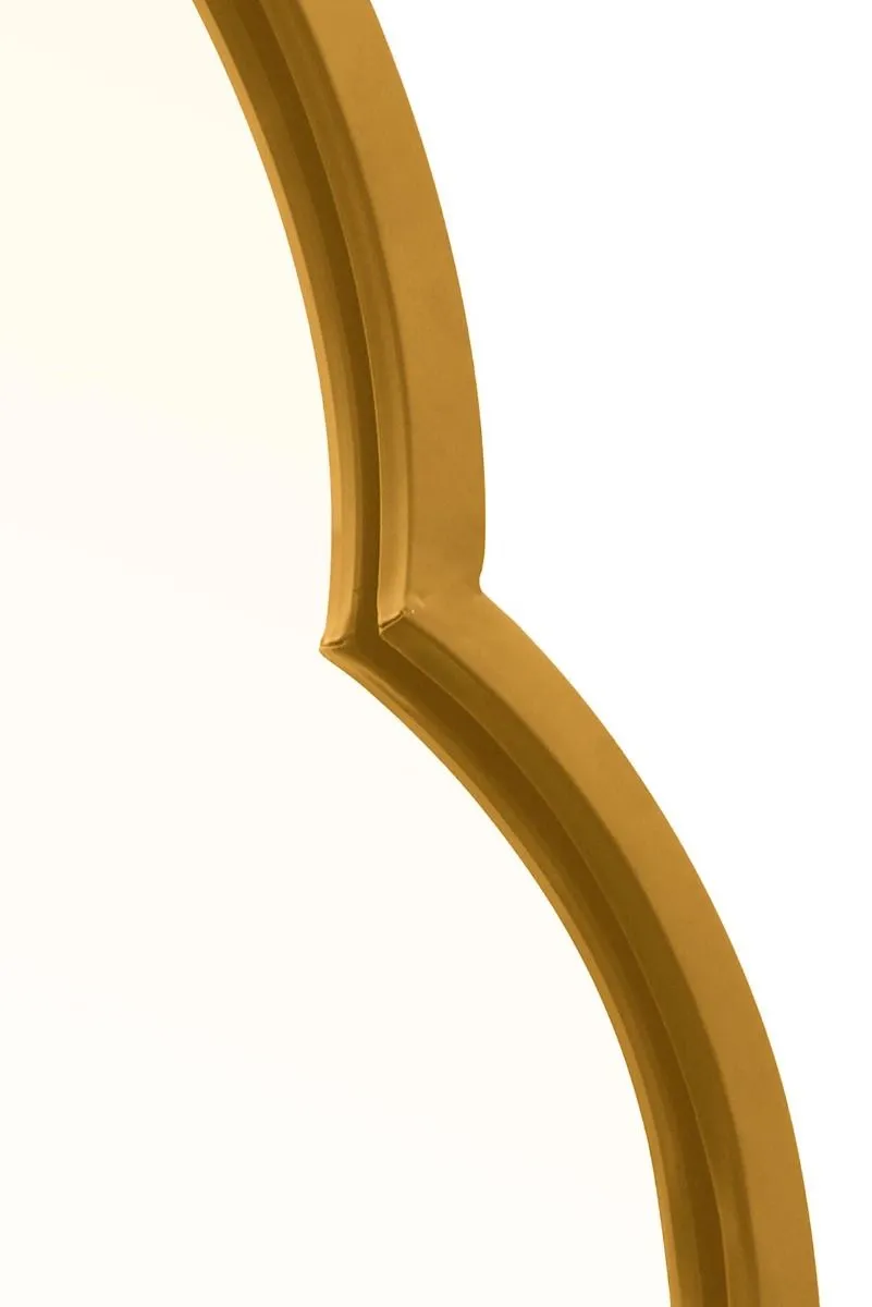 MirrorOutlet Gold Metal Framed Double Arched Oval Wall Mirror 67" X 23" 170 X 59M 5