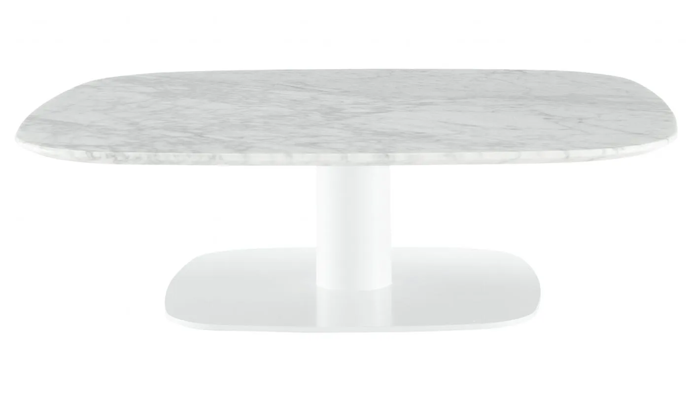 Ligne Roset Alster Low Coffee Table with White Carrera Marble Top
