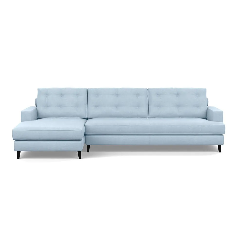 Heal's Mistral Left Hand Corner Sofa Capelo Linen-Cotton Sea Shanty Black Feet 1