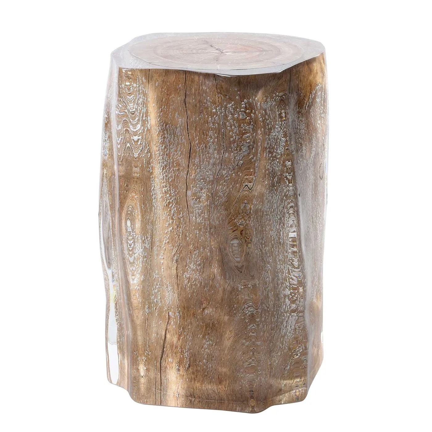 Timothy Oulton Floem Side Table, Driftwood and Acrylic