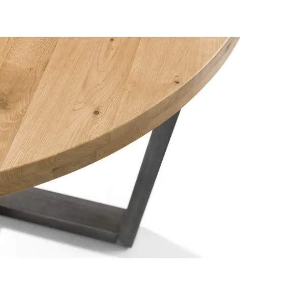 Brooklyn 4 Seater Round Dining Table, Oak 6