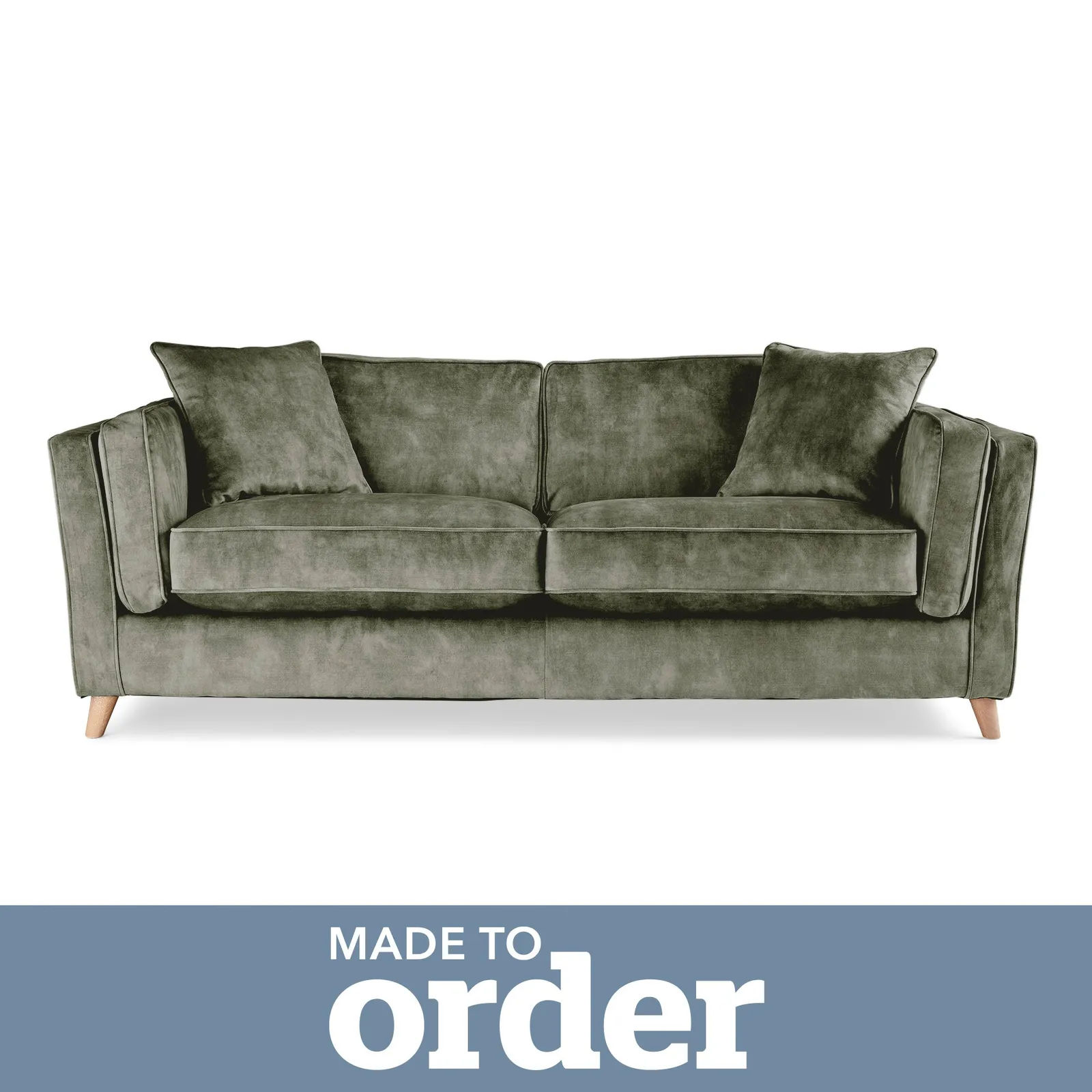 Arabella 3 Seater Sofa Slub Velvet Slub Velvet Forest Green