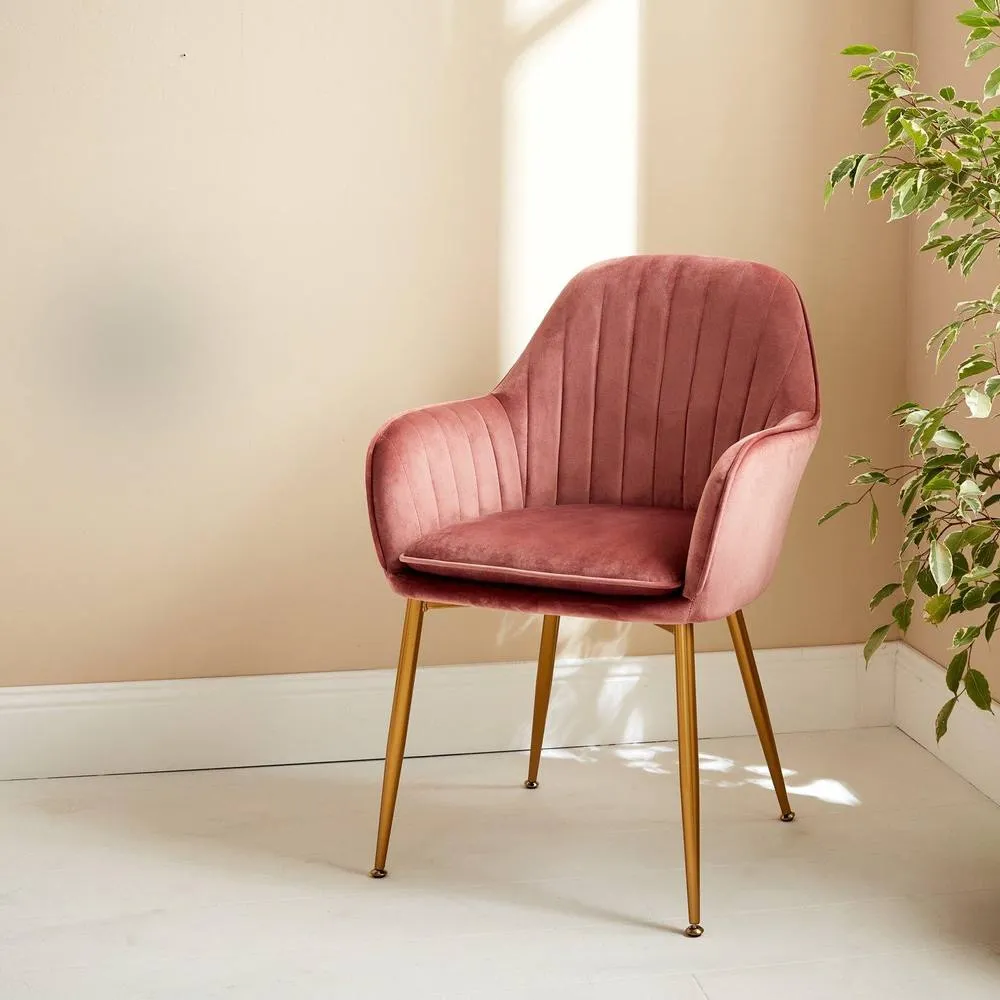 sweeek Accent chair with metal legs in Pink