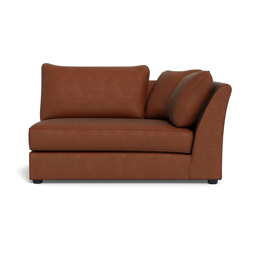 Heal's Tailor Large Unit Right Hand Facing Smart Luxe Velvet Tawny Black Feet