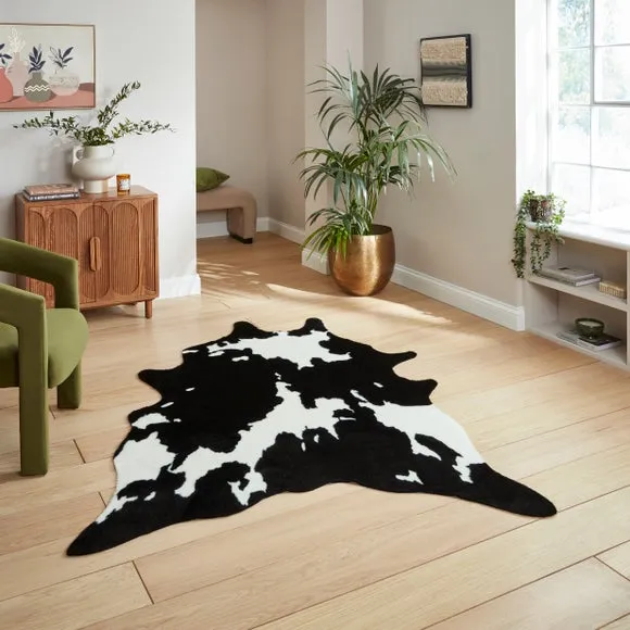 Faux Fur Cow Print Rug 1