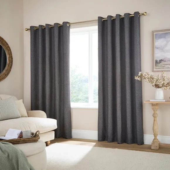 Herringbone Chenille Eyelet Curtains 2