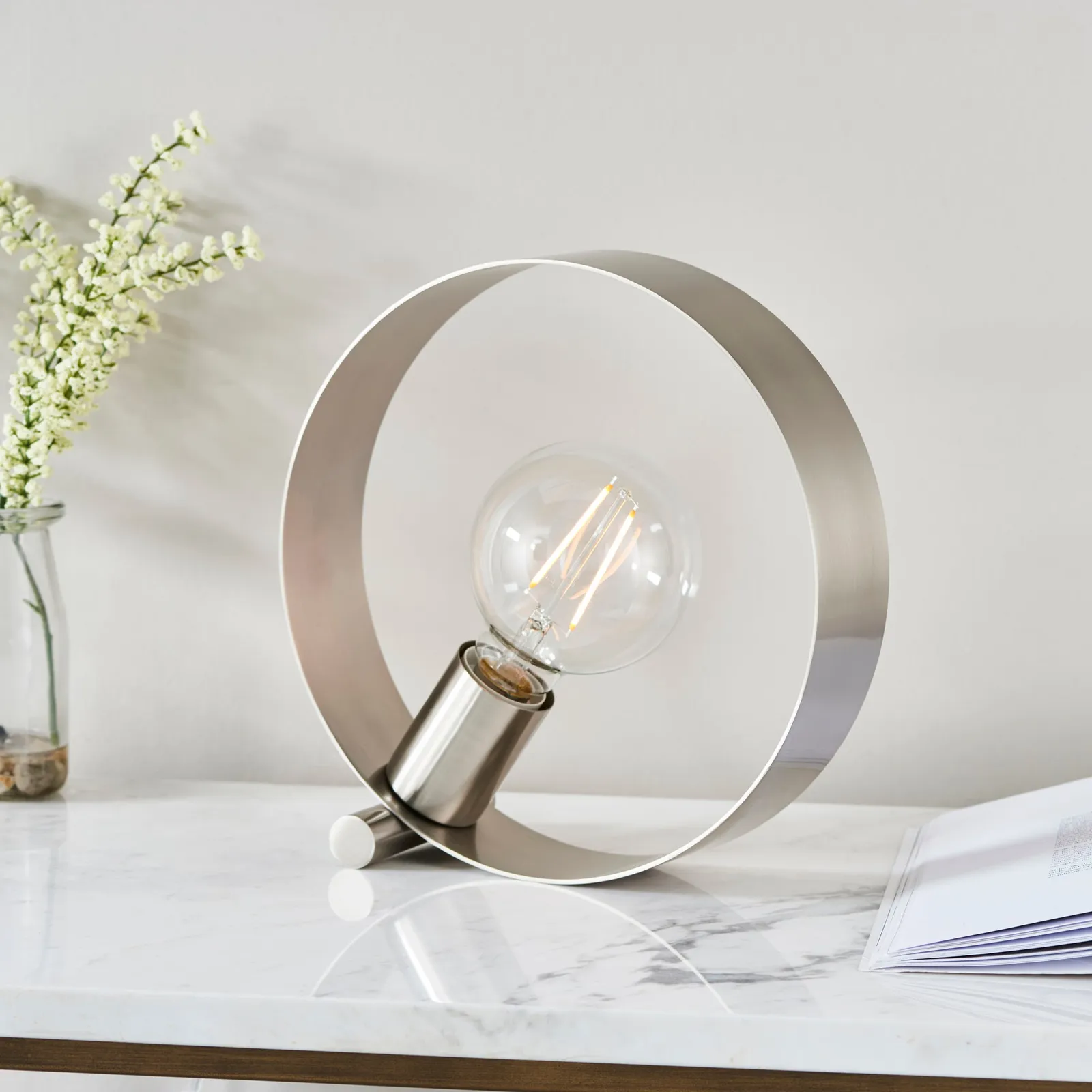 Vogue Circ Table Lamp Nickel