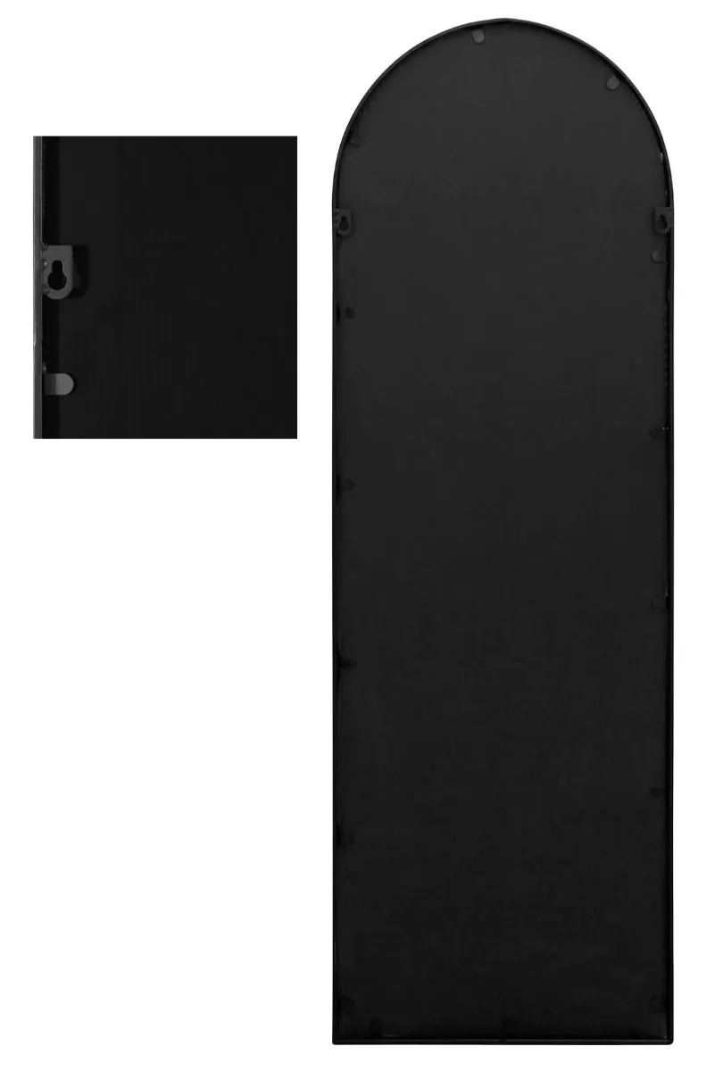 MirrorOutlet Black Metal Framed Arched Wall Mirror 47" X 16" (120CM X 40CM) 5