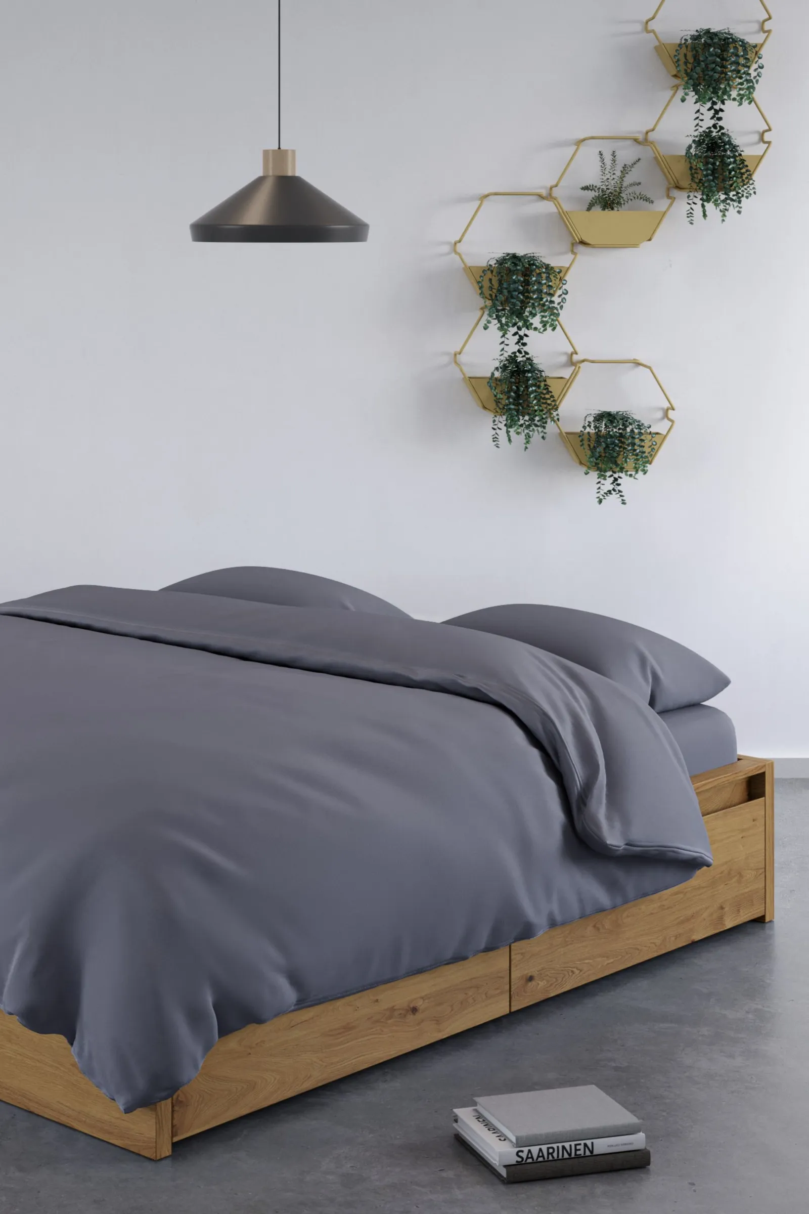 Panda London 100% Bamboo Duvet Cover in Dark Grey