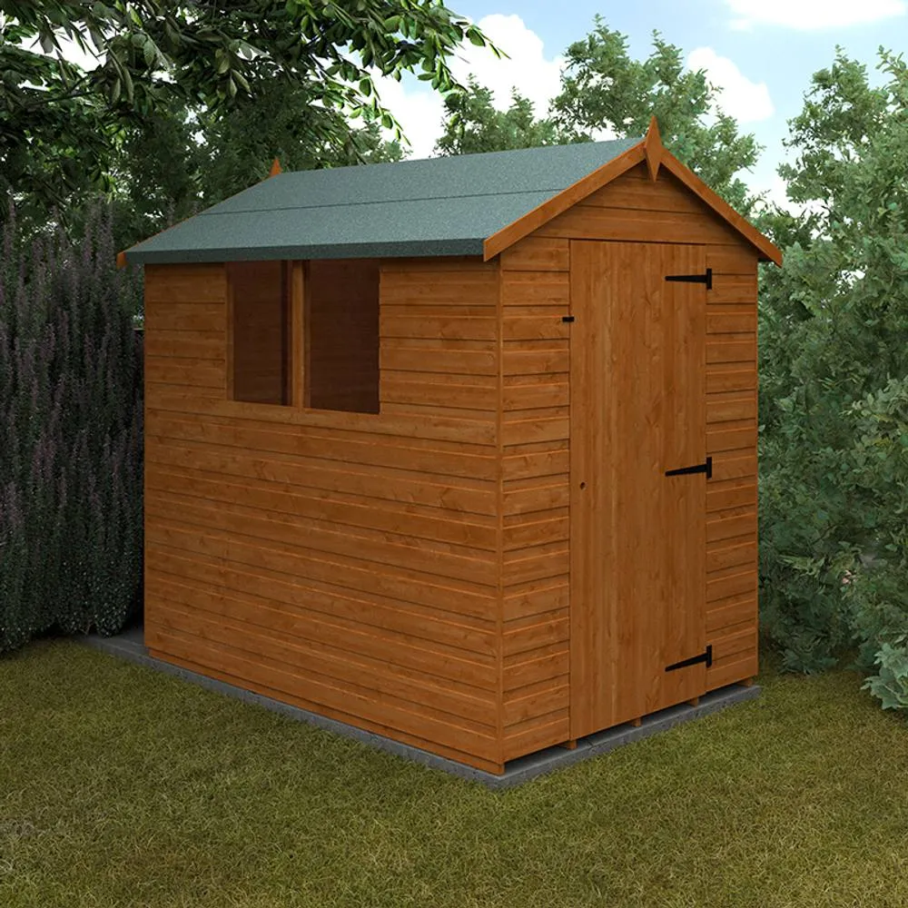 Buttercup Farm 7 x 5 Feet Super Apex 12mm Shed - Solid Wood/Softwood/Pine in Burnt Orange 2