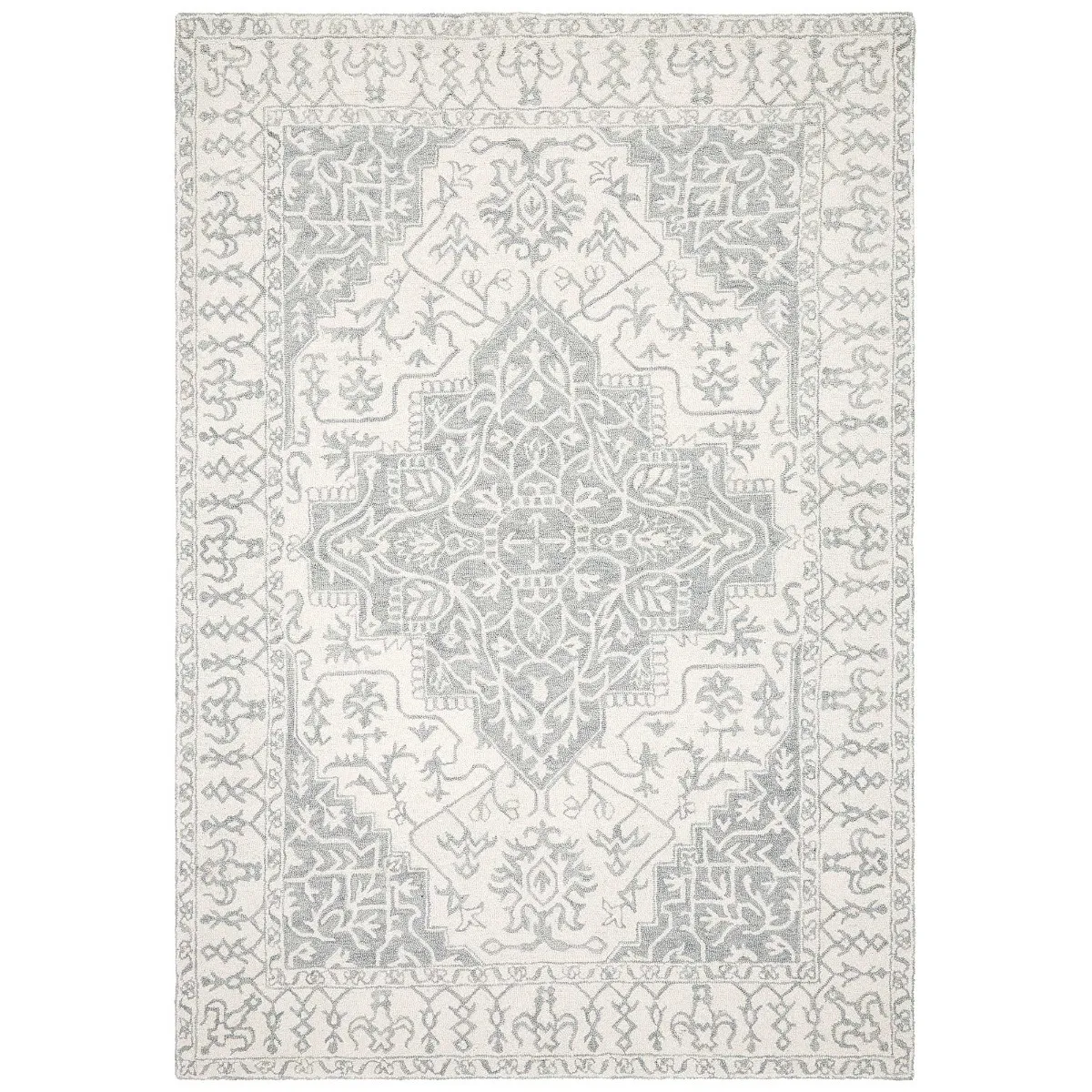 Windsor Wool Rug, Silver