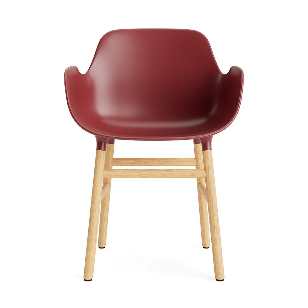 Normann Copenhagen Form Armchair Red Shell Oak Legs 2