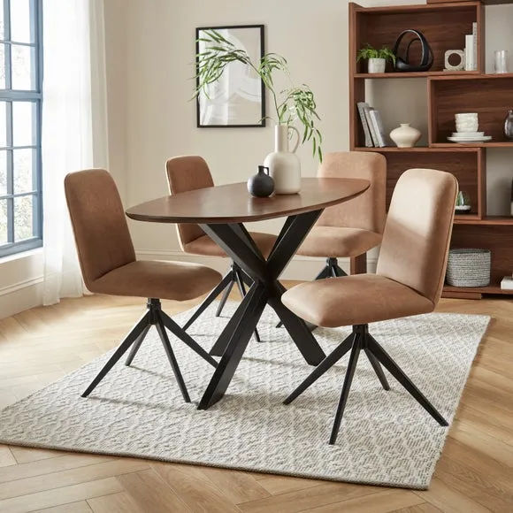 Loki Set of 2 Dining Chairs, Faux Leather 2