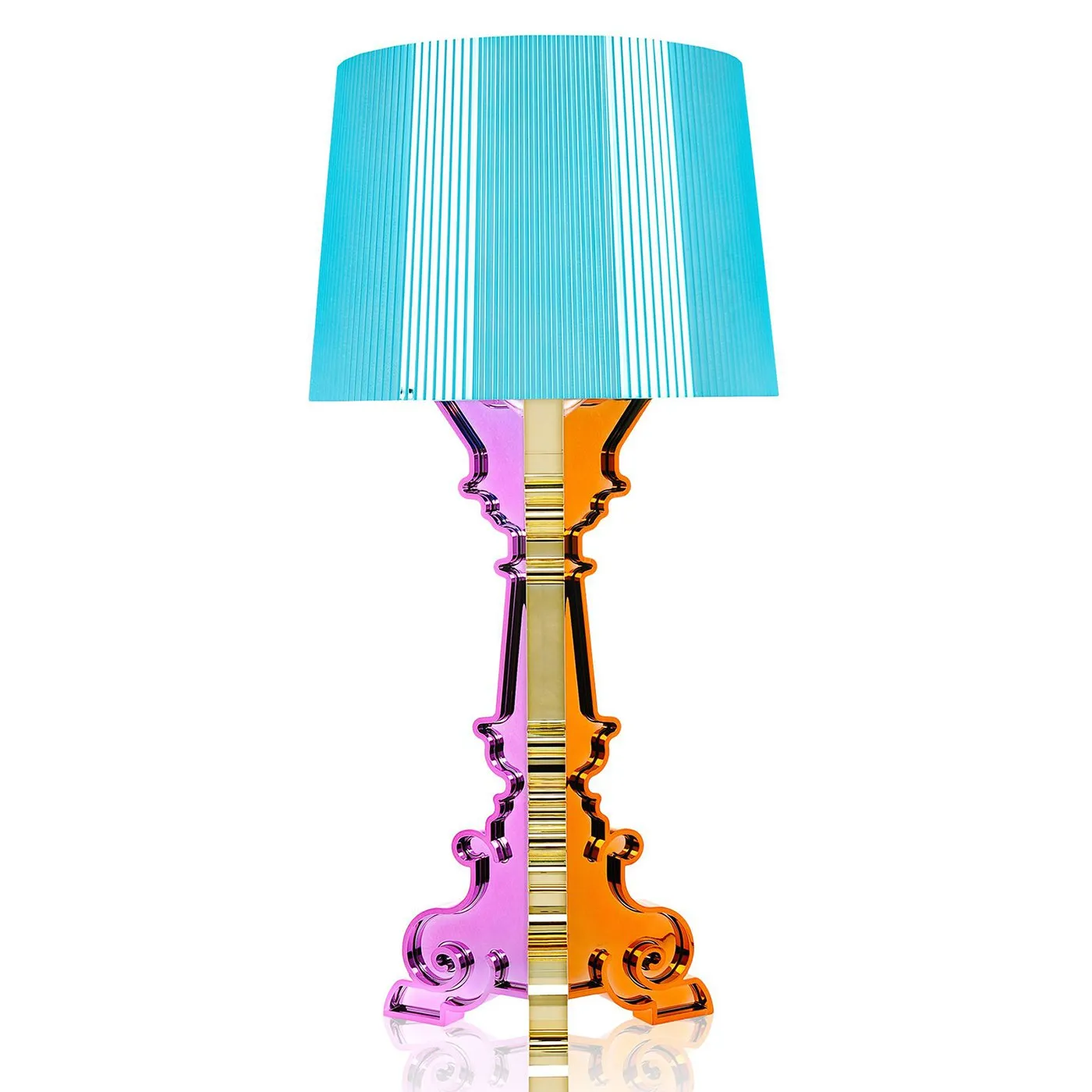Kartell Bourgie Table Lamp Metallic Multi With Light Blue 1