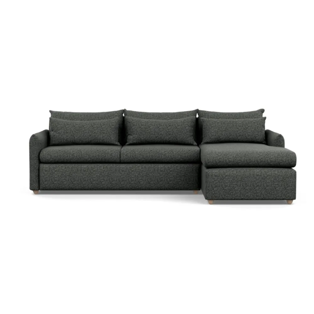 Heal's Pillow Large Right Hand Corner Chaise Brecon Charcoal Natural Feet