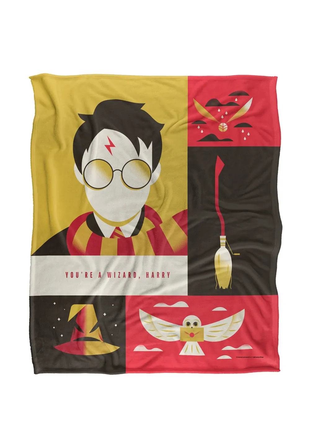 Warner Bros. Harry Potter Icons Silky Touch Super Soft Throw Blanket 152 X 127 cm in White