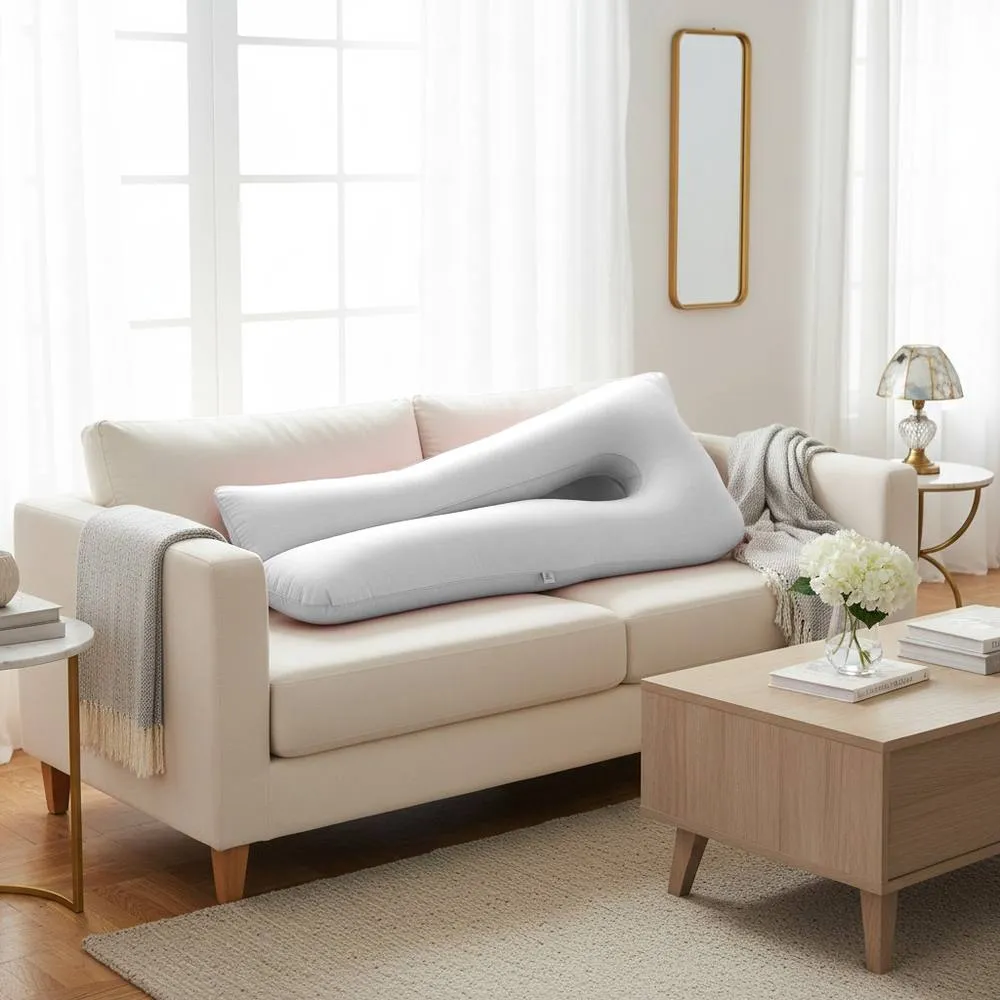 GAVENO CAVAILIA U Shaped Full Body Pillow in Light Grey 3