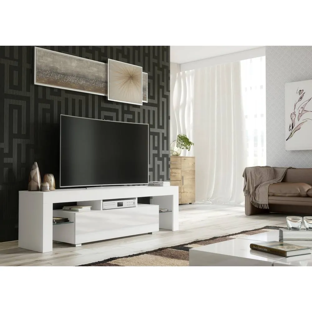 Creative Furniture Aria TV Unit 160cm - White with Gloss Doors 2