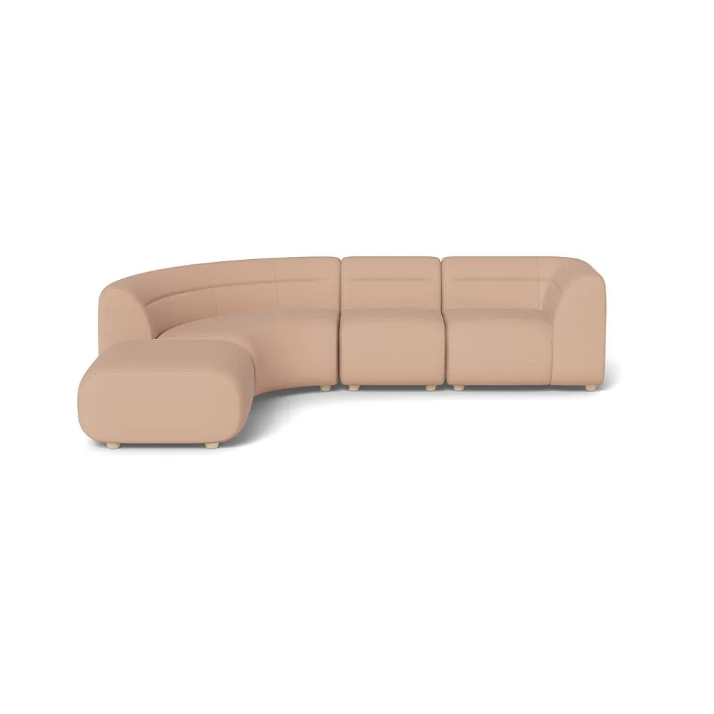 Heal's Lilli Left Hand Facing Curved Corner Sofa Capelo Linen-Cotton Rosedale Natural Feet 1