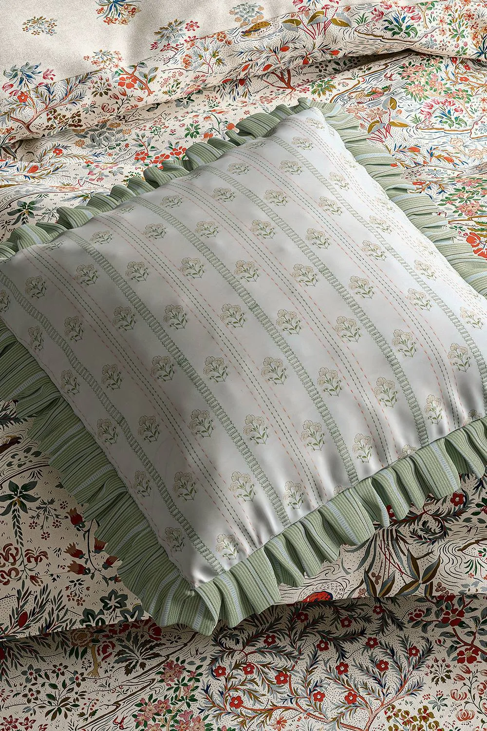 Sanderson 'Moat Birds' Cotton Duvet Cover Set 5