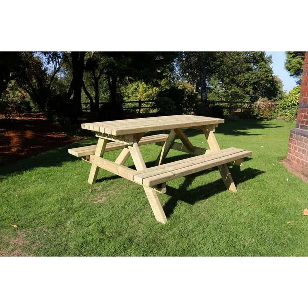Churnet Valley Garden Furniture Ltd Deluxe A-frame Picnic Table - Minimal Assembly Required in Brown 2