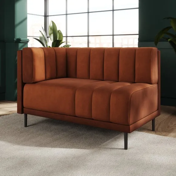 Amali Corner Dining Bench, Matte Plush Velvet 2