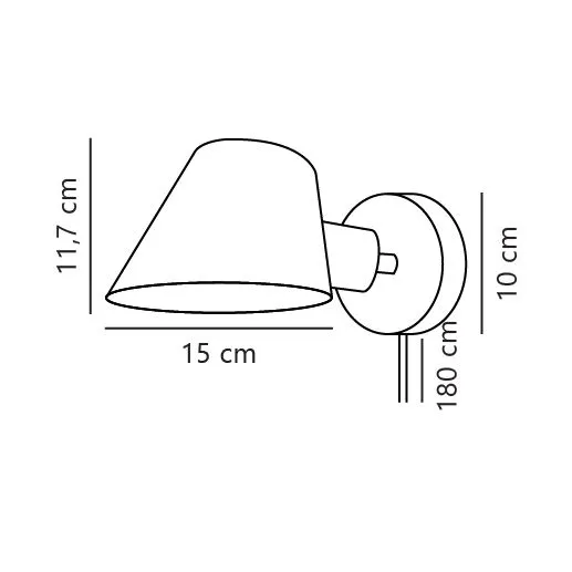 Nordlux Stay Wall Light Grey Metal Bedroom E27 Switch Plug In/Mains 5