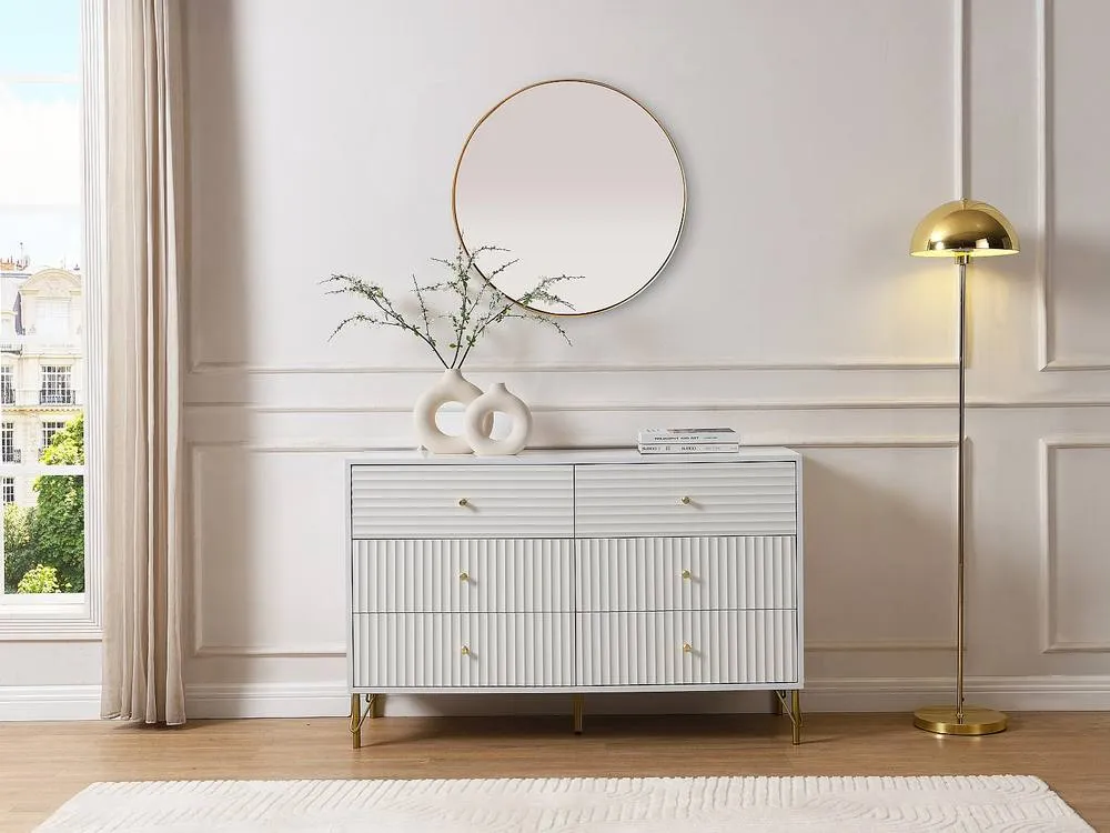 Vente-unique 6-Drawer Chest Of Drawers - White - LOUREO 3
