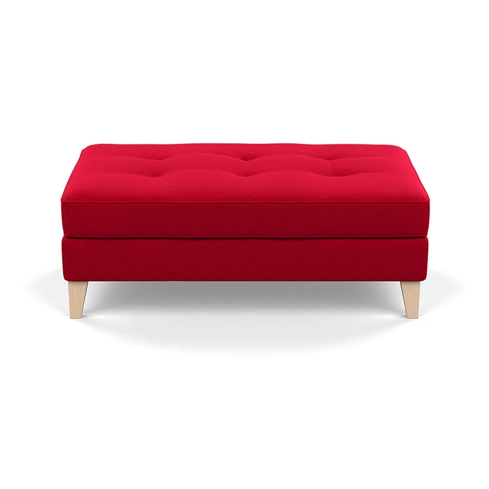 Heal's Mistral Footstool Melton Wool Red Oxide Natural Feet