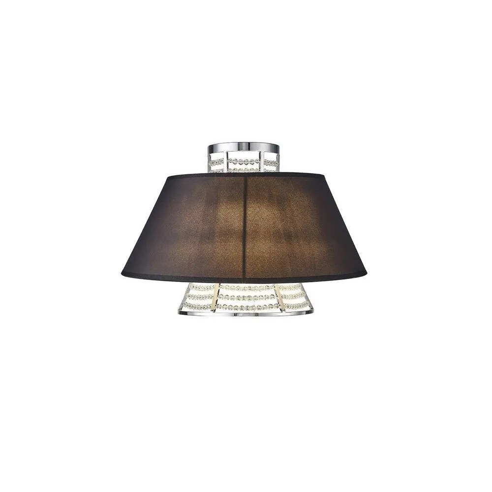Netlighting Dav Wall Lamp with Black Shade 2 Light Polished Chrome Crystal in Grey