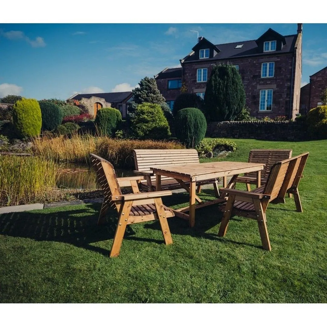 Churnet Valley Garden Furniture Ltd Valley 2X2B 2X3B Set - Min. Assembly Required - Set of Cushions Inc in Brown