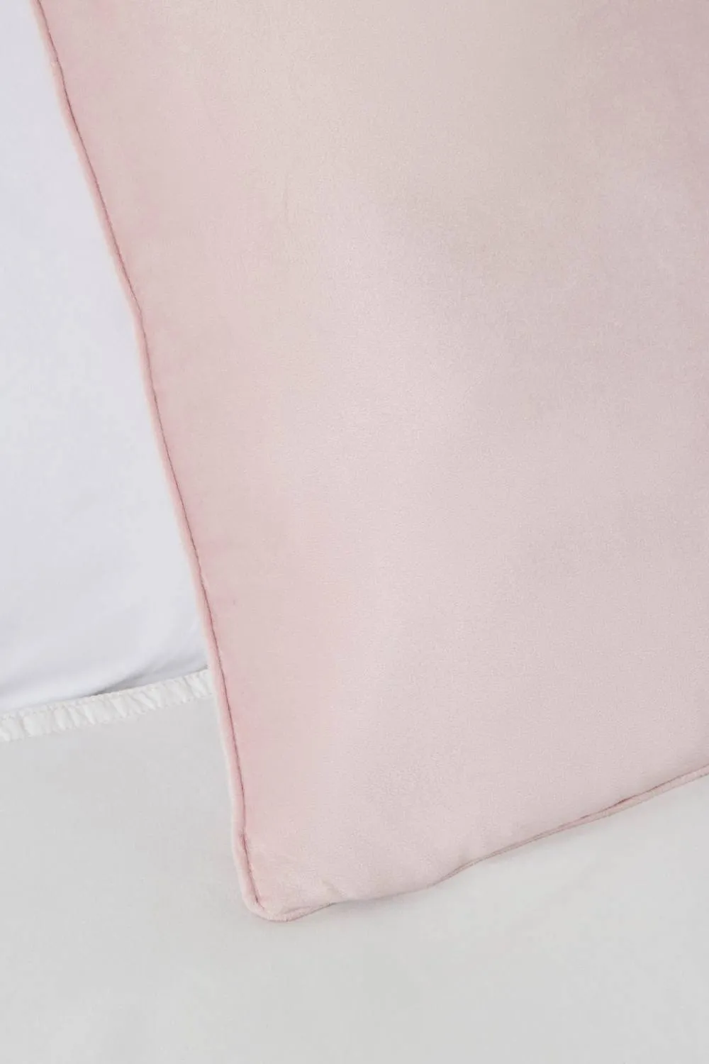 BHS Small Velour Piped Cushion in Pink 2