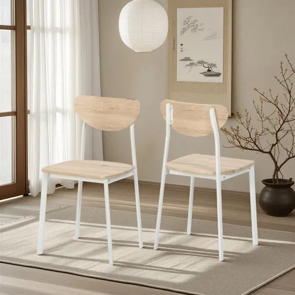 Set of 2 Riley Dining Chairs, Oak Effect