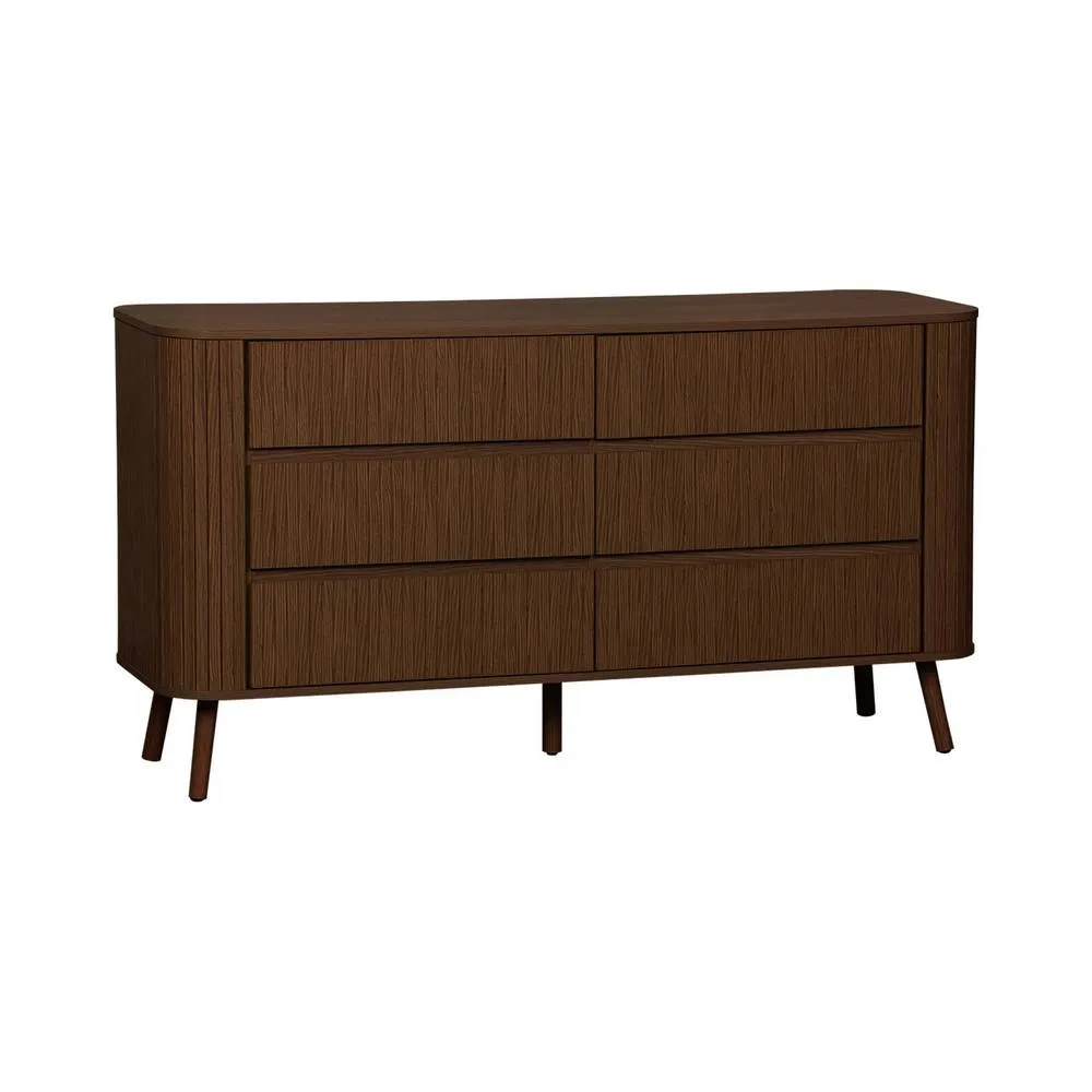 sweeek 6-drawer chest, natural striated decor in Dark Brown 2