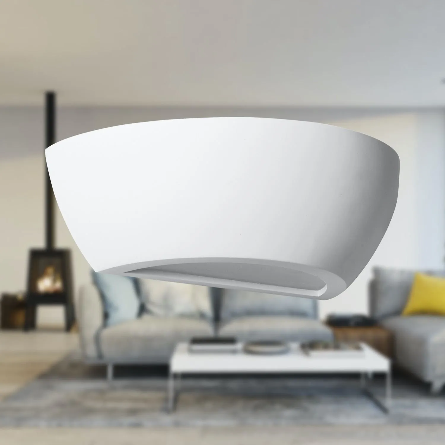 First Choice Lighting Mazzaro - White E14 Plaster Wall Light 3