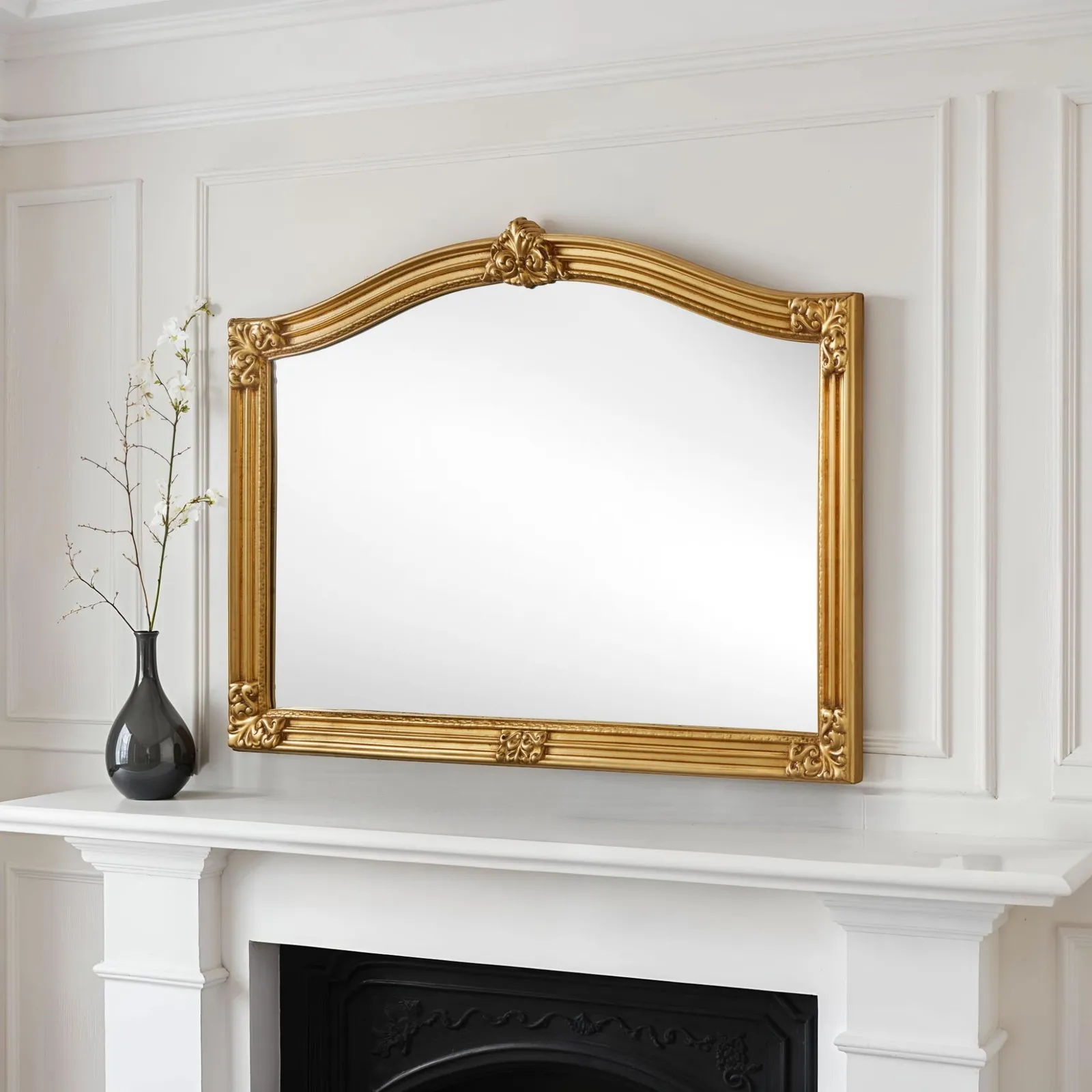 Yearn Mirrors Classic Arched Mantle Mirror Gold 130(w)x89cm(h) 2