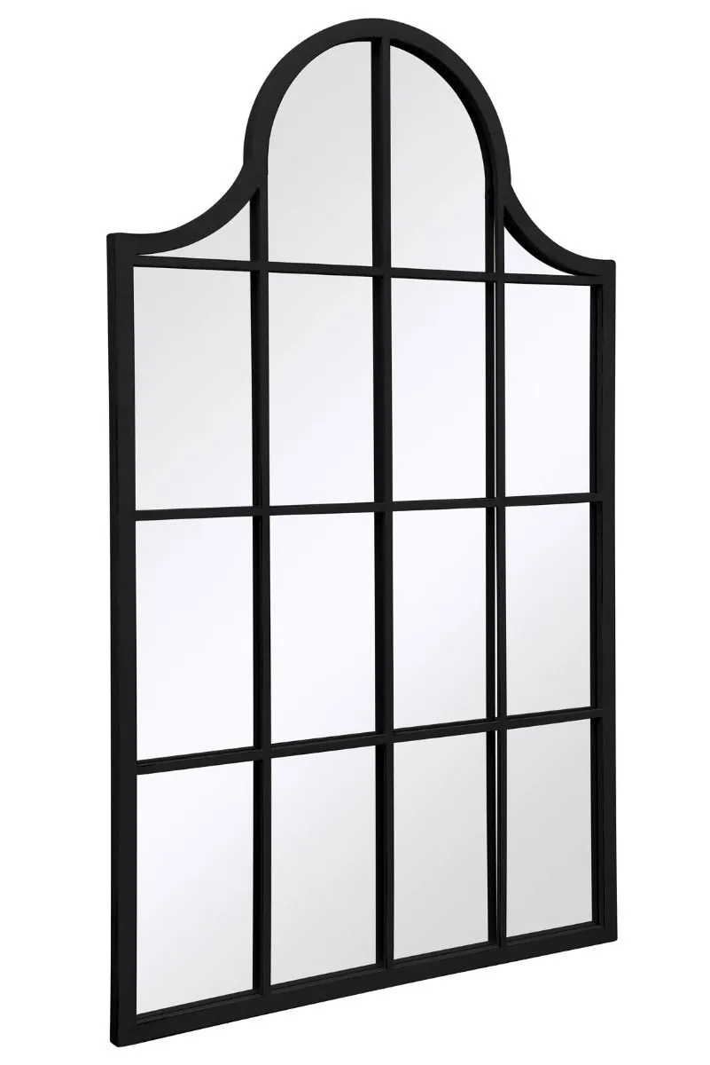 MirrorOutlet Black Metal Framed Arched Garden Wall Mirror 41" X 24" (104CM X 62CM) 3