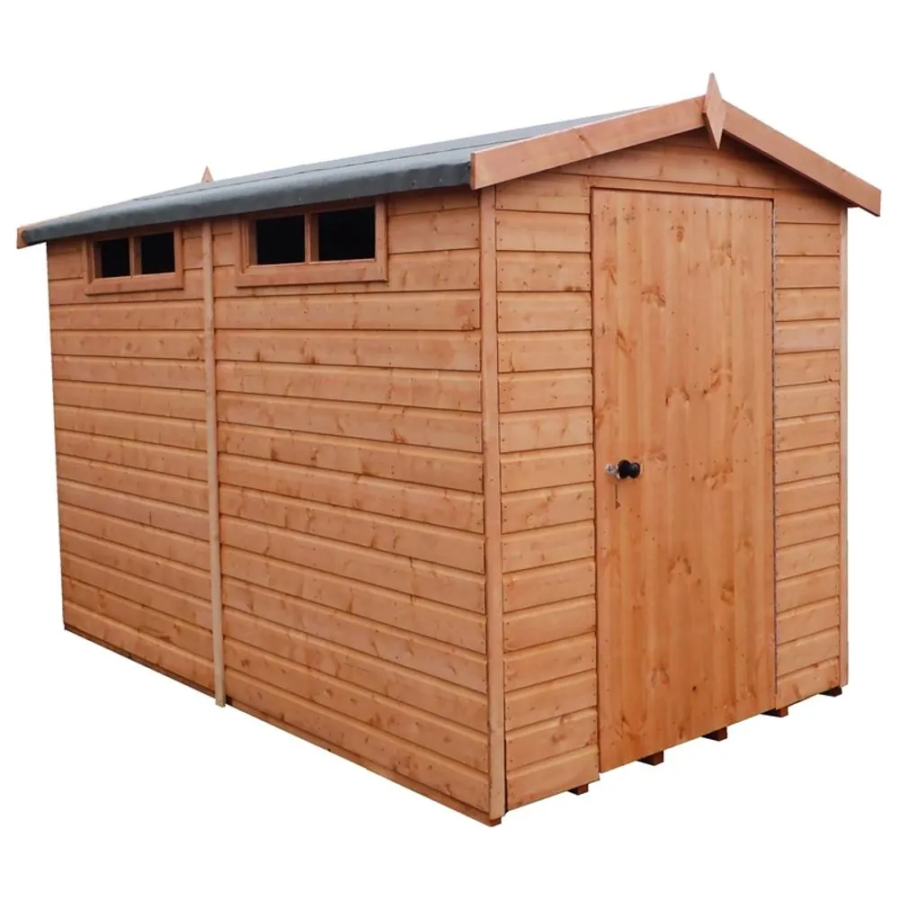 Shires Security Apex Handmade Garden Shed Approx 10 x 6 Feet in Brown 3