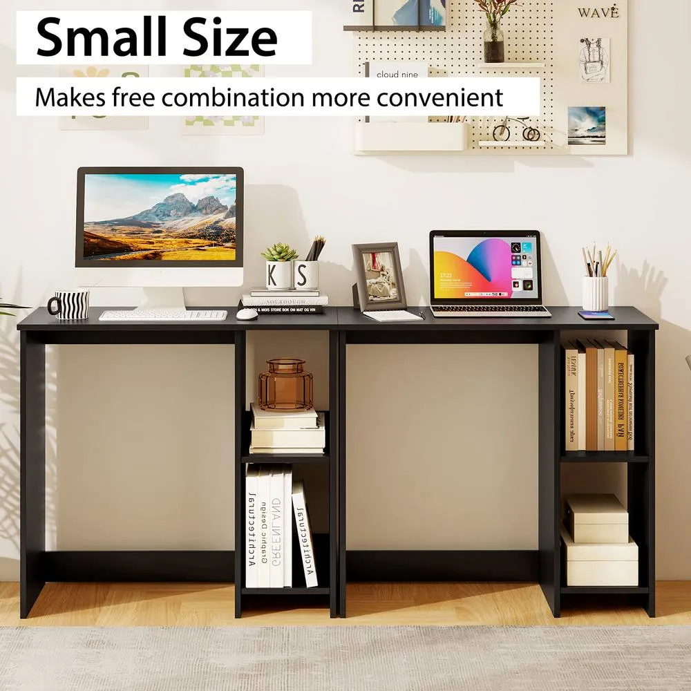 Costway Small Computer Desk 80 CM Home Office Desk for Small Space-Black in Black 3