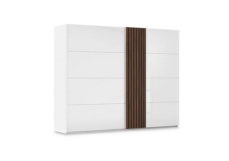 Estella 281cm 2 Door Glass Sliding Wardrobe - Alpine White - Bedroom Furniture - In Time for Christmas