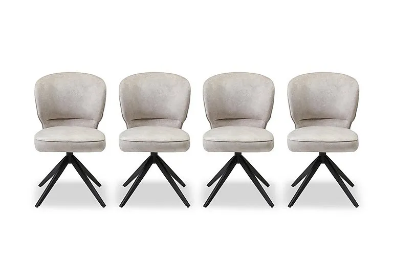Imperium Set of 4 Fabric Swivel Dining Chairs