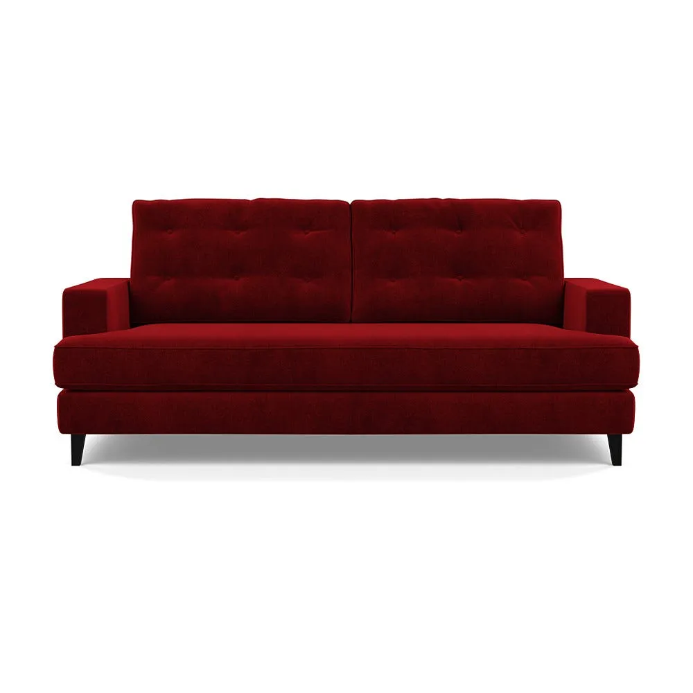 Heal's Mistral 3 Seater Sofa Smart Luxe Velvet Mulberry Black Feet