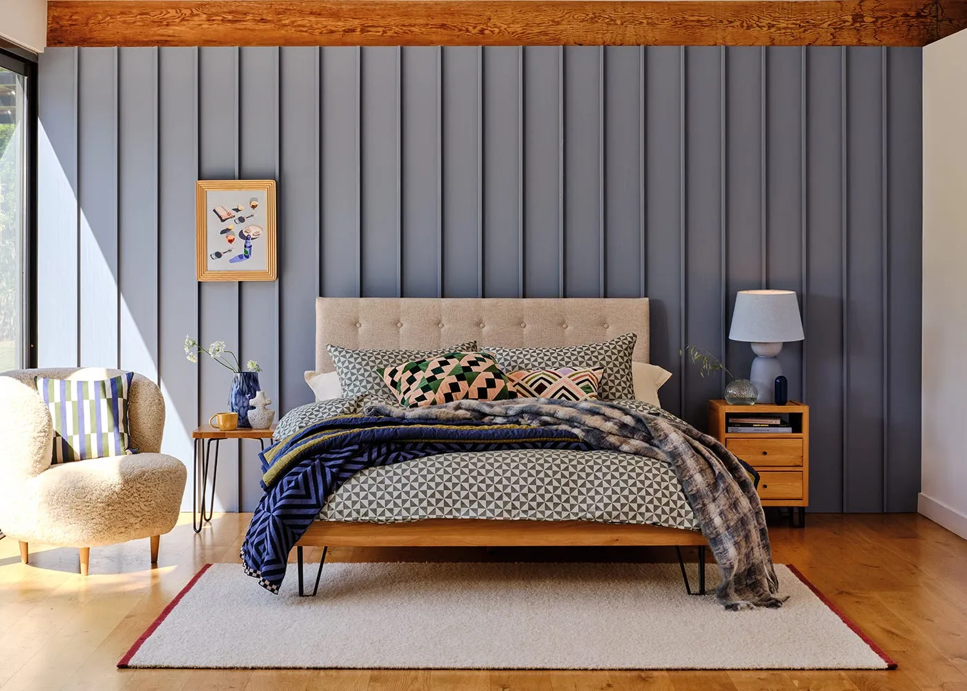 Heal's Brunel Bed Fabric Headboard Double Tessuta Oatmeal 3