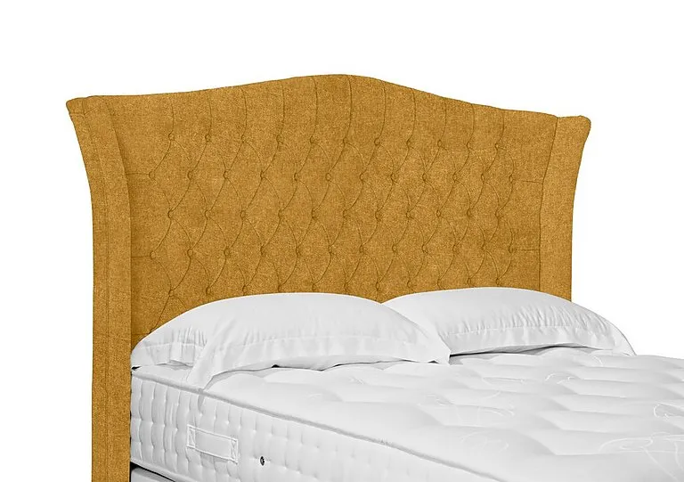 Artisan Collection Haven High Floor Standing Headboard - Double - Tweed Mustard