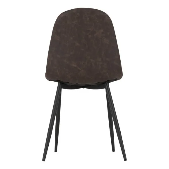 Athens Set of 2 Dining Chairs, Brown Faux Leather 5