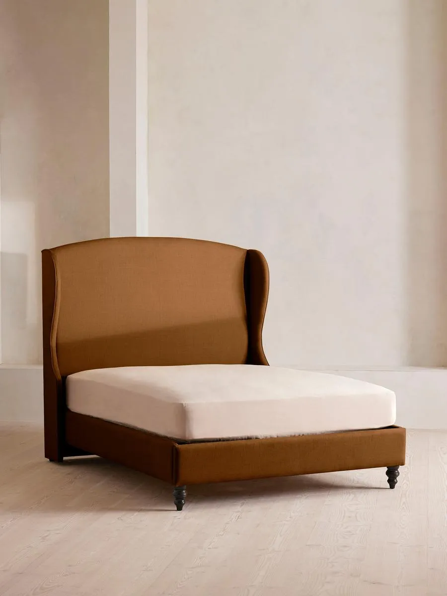Rivas Bed, Super King, Linen, Terracotta