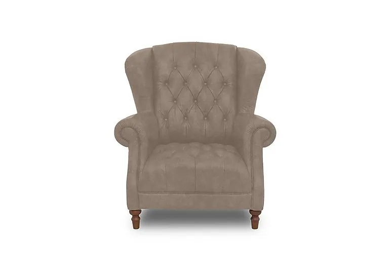 Columbus Fabric Wing Chair - Manhattan Nutmeg