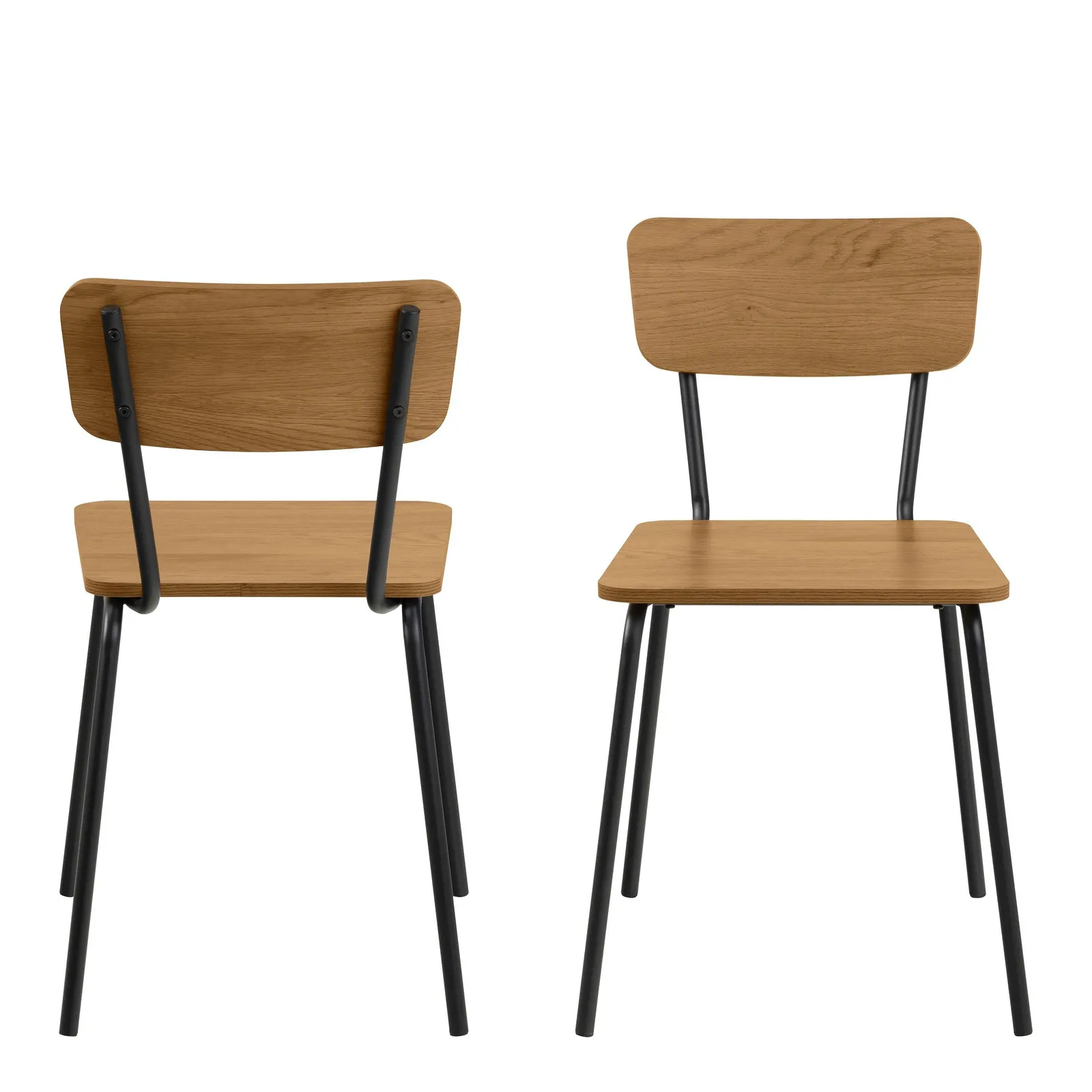 Furniture To Go Peru Dining Chair in Steel & Oak Set of 2 in Light Oak 2