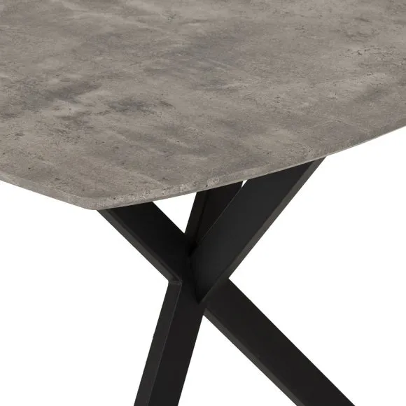 Athens Concrete Grey Rectangle Dining Table with 4 Avery Dining Chairs 5