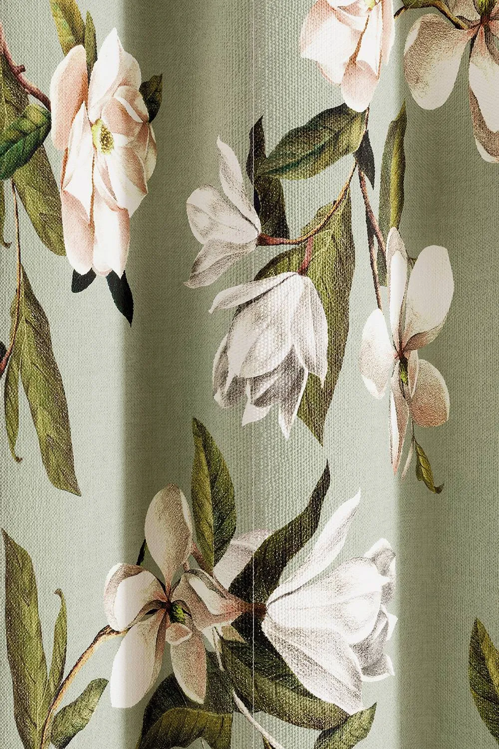 Ted Baker 'Opal Floral' Cotton Lined Curtains in Light Green 3